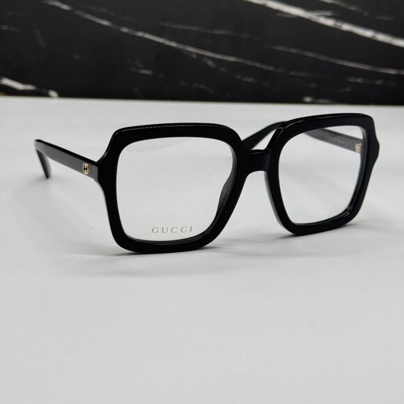 NEW GG1318O 001 GUCCI EYEGLASSES BLACK SQUARE WOMEN EYEWEAR GUCCI - Picture 1 of 11